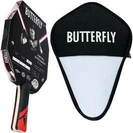 Стіл-тенісний ракетковий комплект Butterfly® Dimitrij Ovtcharov Black з Eva-технологією, ITTF сертифікованим покриттям Wakaba 2.1mm, для професійних гравців (з чохлом CC1)