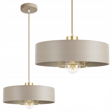 Підвісна LED-лампа LEDLUX бежевий + золото, 1 точка освітлення, цоколь E27