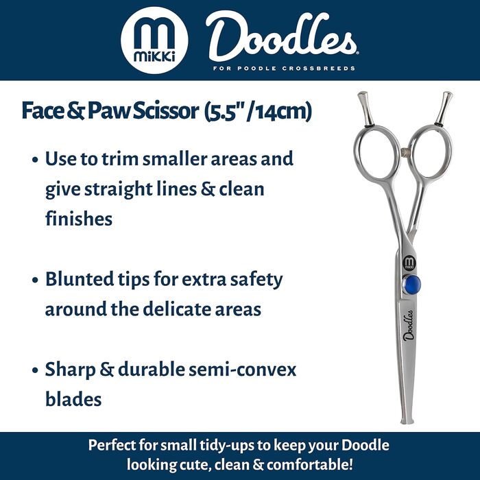 Ножиці для грумінгу собак Mikki Doodle: професійні ножиці для стрижки та формування шерсті, 19 см