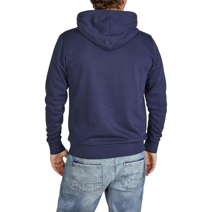 Чоловіча толстовка з капюшоном Tom Tailor Regular Fit з принтом, темно-синя (Real Navy Blue), розмір XL