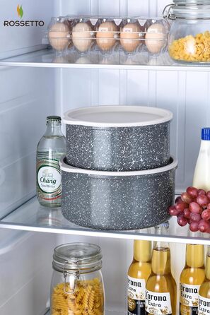 Набір посуду ROSSETTO 16 предметів: каструлі, сковороди з антипригарним покриттям, сталевий посуд для кухні