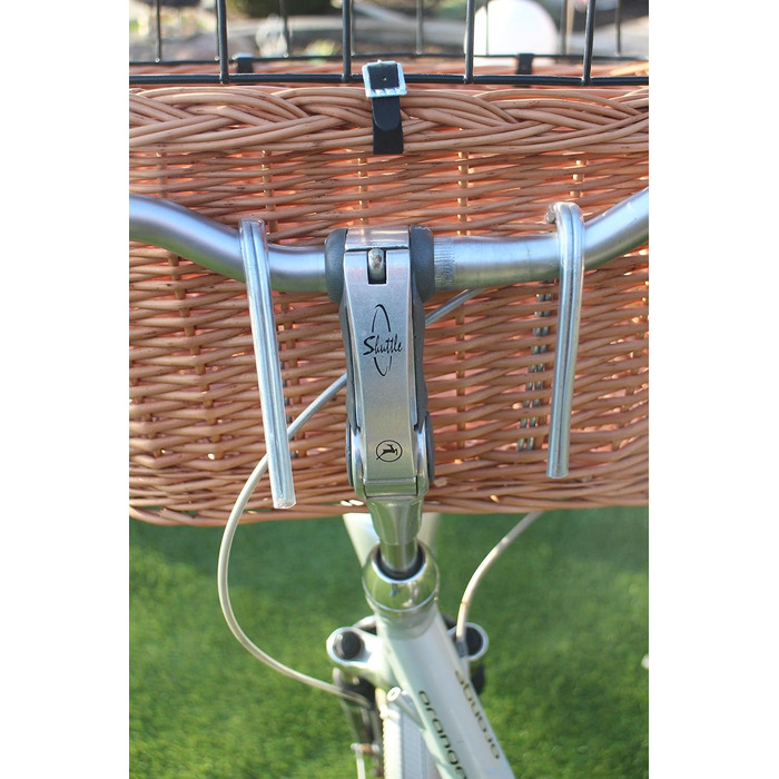 Корзина для велосипеда для собак з ручки з ротангу з металевою сіткою та подушкою XL або XXL. Велосипедна корзина для собак, корзина для тварин, корзина для покупок, натуральний матеріал (з подушкою)