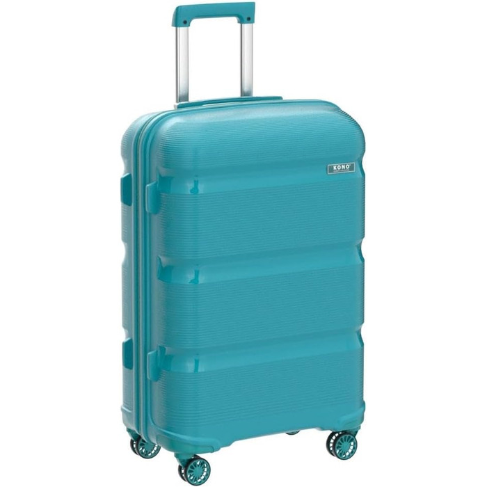 Набір валіз з твердого пластику: середній, великий, extra large, з TSA-замком, 4 колеса, поліпропілен, бірюзово-зелений