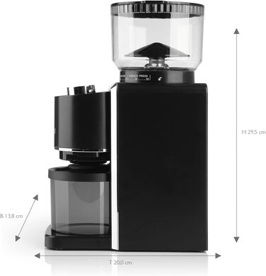 BEEM GRIND-PERFECT: Електрична кавомолка з керамічним жорном, 250г, 35 ступенів помолу, дозування, Ø 52-58 мм | Для еспресо