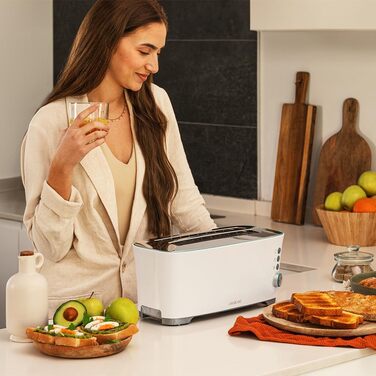 Тостер Cecotec Toast&Taste Extra W: 1000W, 7 рівнів підсмажування, автоматичний викид, для товстих шматочків, білий