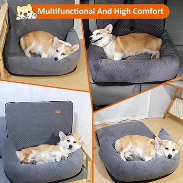 Автокрісло для собак JAOGAUS: безпечний та зручний автотранспортний аксесуар для середніх та великих собак. З безпечним ременем, з якісного короткого плюшу, легко миється.