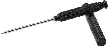 Stainless steel ice pick with safety cover, pick tool for breaking ice, non-slip grip for easy handling (black)