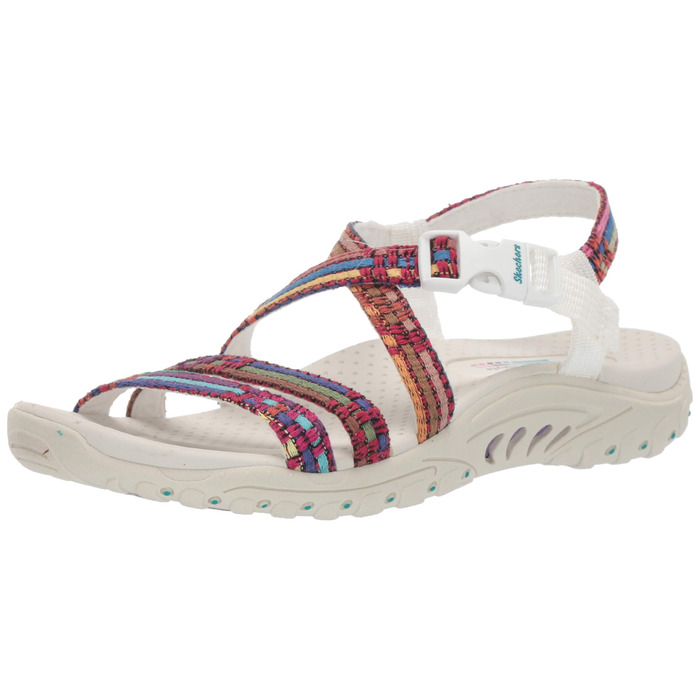 Сандалі жіночі Skechers Reggae Sew Me Boho плетені з ремінцями, білі (37 EU)