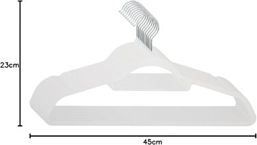 Набір вешалок для одягу SVITA (10 шт.) - вешалки для костюмів, антиковзаючі, з оксамиту, білі