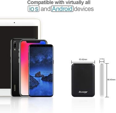 Портативний зарядний акумулятор 5000mAh 007 (Чорний та Білий) - 2 шт.