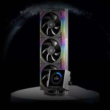 Система рідинного охолодження процесора TR Peerless Vision 360 ARGB Black, 3 PWM вентилятори, LCD-дисплей 3.95