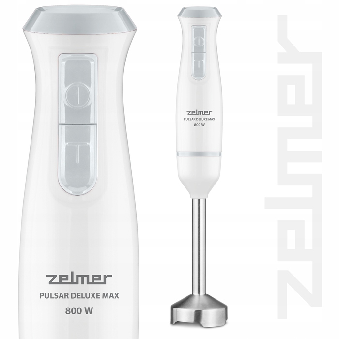 Занурювальний блендер Zelmer ZHB4562S 800 Вт, білий, набір з подрібнювачем та вінчиком