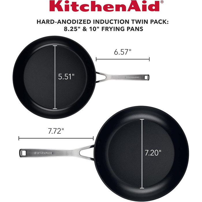 Пательня-гриль KitchenAid з виливом, 29 см, антипригарна, чорна - для індукційних плит