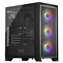 Ігровий корпус darkFlash DRX70 ATX Mid-Tower, 3x120мм RGB вентилятори, загартоване скло, Mesh-панель, чорний