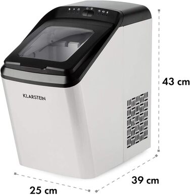 Машина для приготування льоду Klarstein Partytime, 2.9 л, для 15 кг, швидка, самоочисна, срібна
