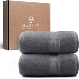 Рушники MAGANO® Люкс, набір 2 шт., бамбук і бавовна, 70x140 см, білі, преміум-якість 600 г/м², великий банний рушник