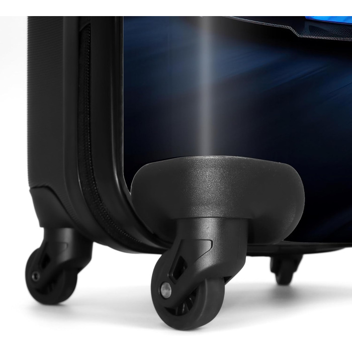 Дитячий валіза-роликовий колірний з ініціалами та іменем, 55x40x20см - валіза для ручної поклажі, валіза для хлопчиків, легкий, з принтом 'Ренн-авто'