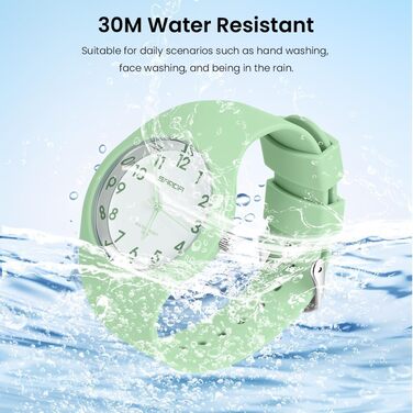 Жіночий годинник: аналоговий кварцовий годинник з силіконовим ремінцем. Спортивний годинник для студентів та дорослих (зелений)