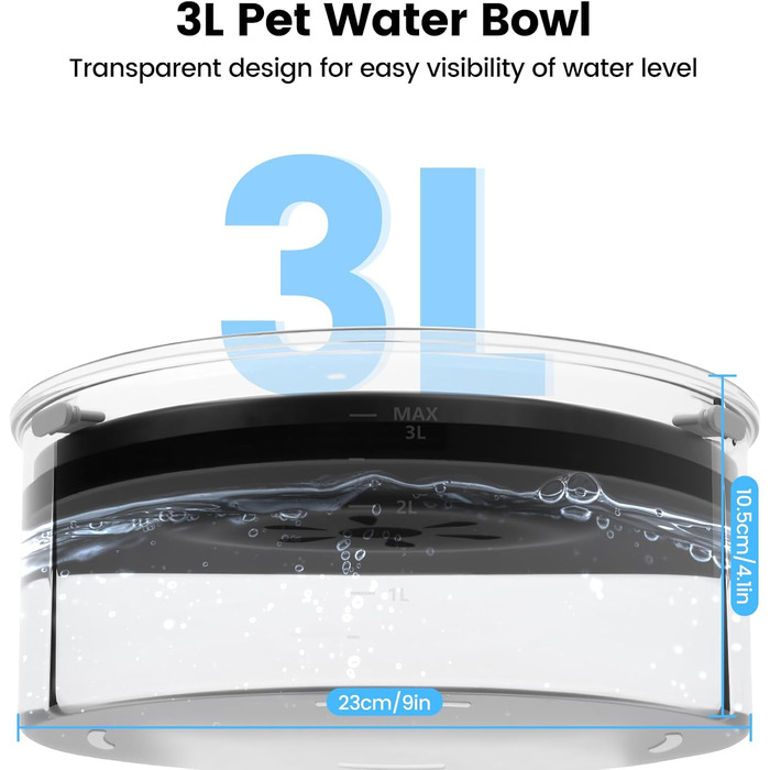 Миска для собак PETTOM без облизування, 3L, витоки запобігаються, сіра