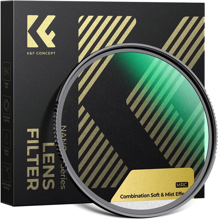 Фільтр K&F Concept 62мм Комбінований Soft & Mist 1/4, Оптичне скло, Nano-Xcel покриття