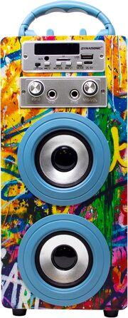 Караоке DYNASONIC з 2 мікрофонами, портативна караоке-машина, Bluetooth-колонки, USB та SD-картрідер, світлові ефекти, подарунок для дітей 5-13 років (Model 22 lights)