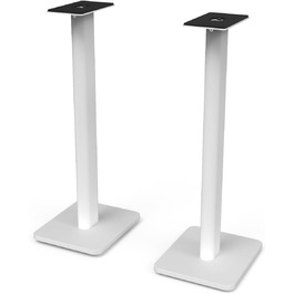 Підлогові стійки для колонок Kanto SP26PLW (пара) - 26 дюймів, білий | Для полицевих колонок середнього та великого розміру | Сталь, пінопакет, поворотна пластина 30°