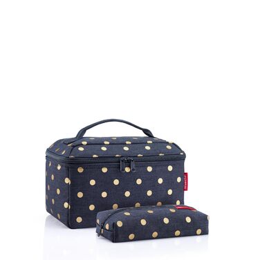 Набір косметичок reisenthel Beautycase Set: косметичка та прямокутна сумка для аксесуарів, Metallic Dots Blue (17x18x17 см та 21x8x4 см)