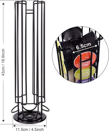 Підставка для капсул Nespresso (40 шт) XIAPIA, чорна, обертова