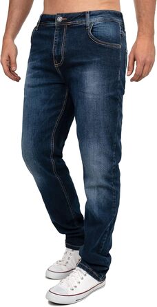 Чоловічі джинси Cipo & Baxx: стильні темно-сині джинси з еластаном, 5 кишень, контрастна вишивка (31W/34L, розмір 43)
