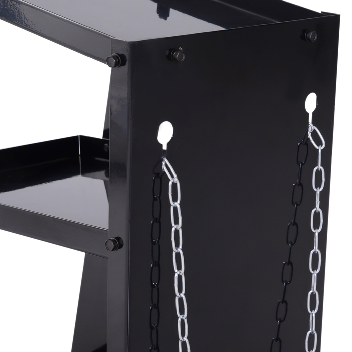 DURHAND Welding Cart Welding Equipment Cart with 3 Shelves and Safety Chain, Gas Cylinder Cart in Black 71x39x70 cm for Workshop