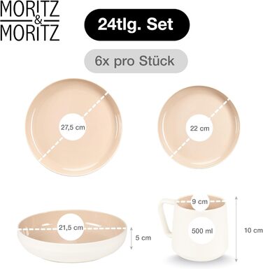 Набір кавових чашок Moritz & Moritz Cavo, 6 шт., 500 мл, кераміка, з ручкою, для кави, чаю, капучино