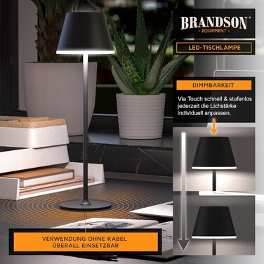 Світлодіодний акумуляторний настільний світильник Brandson з димером та 3 режимами світла (рожевий, чорний набір 3 шт.) - LED лампа на стіл, нічник, для читання, для дому та вулиці