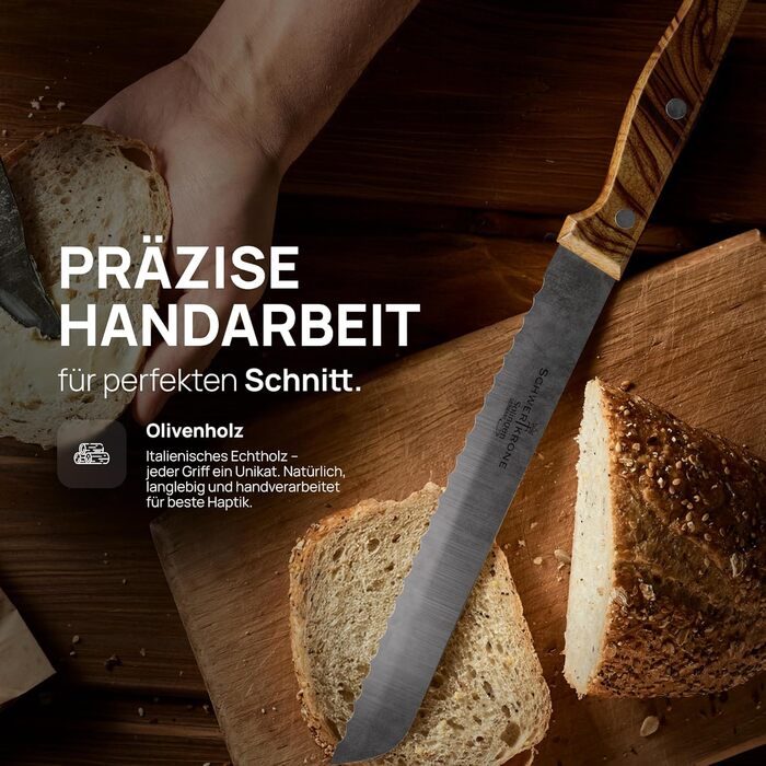 Ніж для хліба Schwertkrone® з хвилястим лезом, нержавіюча сталь, 19 см [Зроблено в Золінгені, Німеччина]