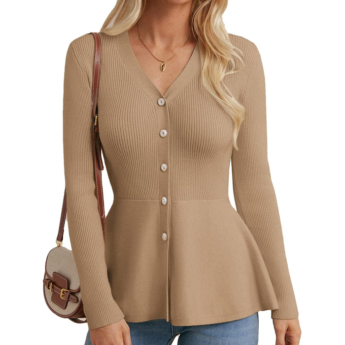 Жакет Grace Karin для жінок: елегантний кардиган-болеро з довгим рукавом, колір верблюжий, осінь, вільний крій A-силует