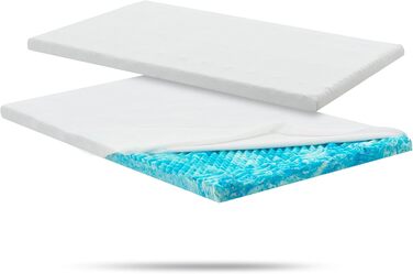 Juskys Topper 180x200 cm Memory Foam Topper, 7-Zone Orthopedic & Breathable, 7cm Height, H2 - H3 Firmness, Washable Cover - Mattress Topper, Mattress Pad