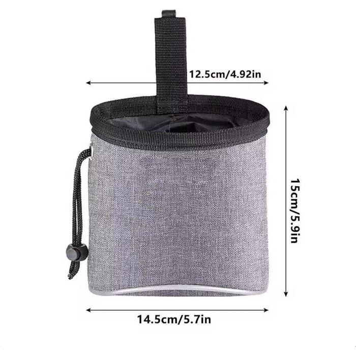 Сумка для тренувань з ласощами для собак, цуценят, сіра. Зручна для прогулянок та подорожей