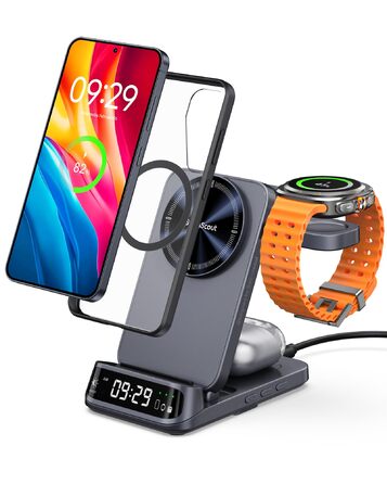 Зарядна станція SwanScout магнітна 3-в-1 для Samsung Galaxy S25 Ultra/S24/Z Flip 7/Z Fold 7, годинник Samsung Watch 8 Classic/8/Ultra/7, навушники Galaxy Buds 3, SwanScout 708SM