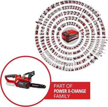 Акумуляторна ланцюгова пила Einhell GE-LC 18/25 Li-Solo Power X-Change (18В, шина 23 см, автоматичне змащування, без АКБ)
