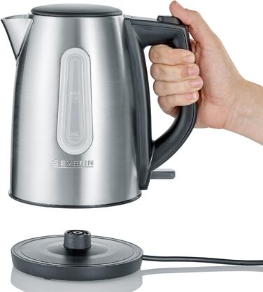 Електричний чайник Severin WK 9265: 1.7 л, бездротовий, з нержавіючої сталі, чорний