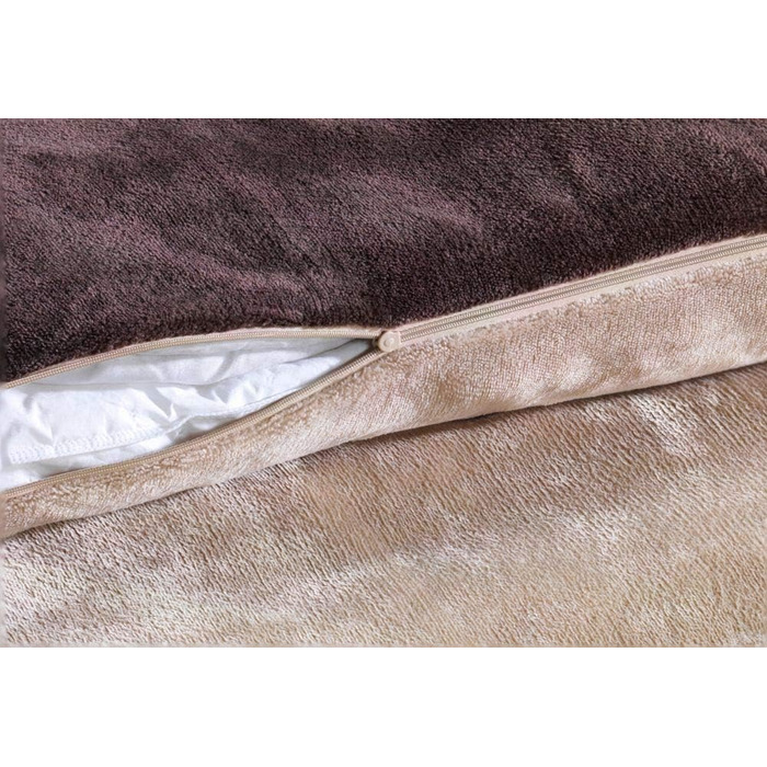Комплект постільної білизни DreamHome Winter Wende з плюшу 135x200, Nicky-Teddy, Cashmere Touch, кораловий фліс, колір: коричнево-бежевий