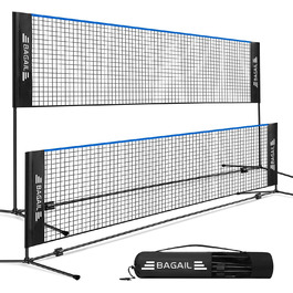 BAGAIL Adjustable Badminton Net Set with Stand & Carry Bag - Portable Tennis/Volleyball Net (4.2M)