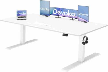 Електричний стіл Devoko, регульована висота, 180 x 80 см, білий, з функцією пам'яті