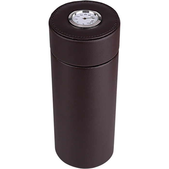 Вишуканий шкіряний тютюнотримач для сигар з кедрової деревини та зволожувачем (колір: коричневий)