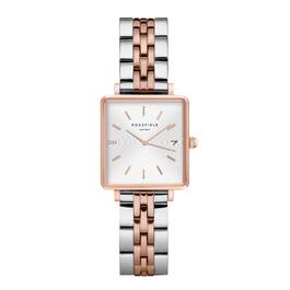 Жіночий наручний годинник Rosefield Boxy XS з білим циферблатом Sunray, 22x24 мм (колір: рожеве золото та срібло)