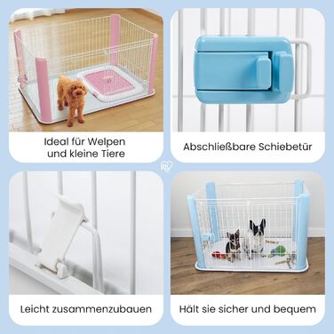 Вольєр для цуценят Iris Ohyama CLS-1130, 60 см, блакитний. Ідеально для собак та котів, для дому та вулиці. Вольєр, клітка, огорожа, простір для ігор.