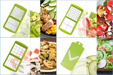 Nicer Dicer Smart від Genius: набір для нарізки овочів 10 в 1 | Овочерізка, тертка, шинкувальник, салатний ніж | Ручна овочерізка з контейнером 800 мл
