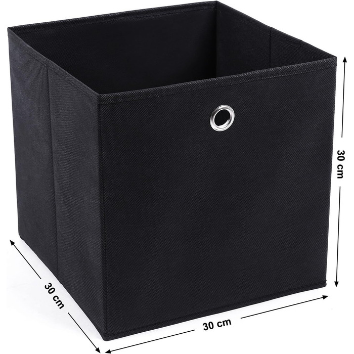 SONGMICS Storage Box, 6 Pack, Folding Box, Foldable Organizer, with Finger Hole, 30 x 30 x 30 cm, RFB02H-3 (Grey+ Black+ Beige)
