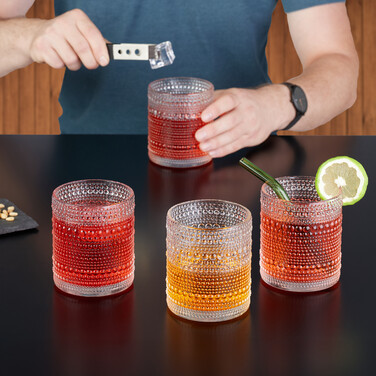 Relaxdays Set of 4 Droplet-Shaped Drinking Glasses