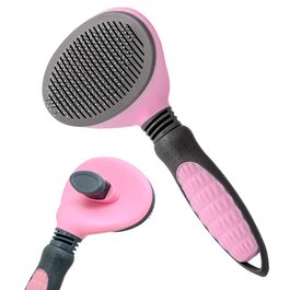 Щітка для собак та котів, видаляє підшерсток, підходить для довгошерстих та короткошерстих порід, зелена (рожева)