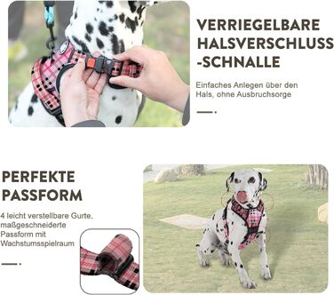 Нагрудник для собак FURRYFECTION Anti-Zug, безпечний, для маленьких собак та цуценят, світловідбиваючий, рожевий